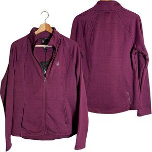 NWT Spyder Active Full Zip Fleece Jacket Womens Medium Purple Soft Shell Outdoor
